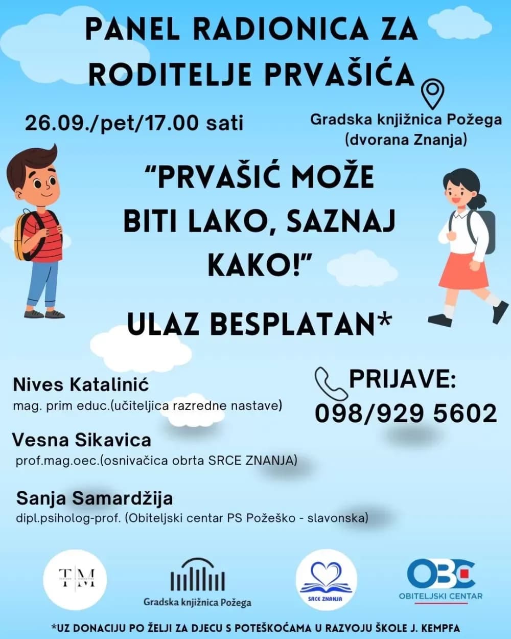 „Prvašić može biti lako, saznaj kako“ - besplatna radionica za roditelje u Požegi