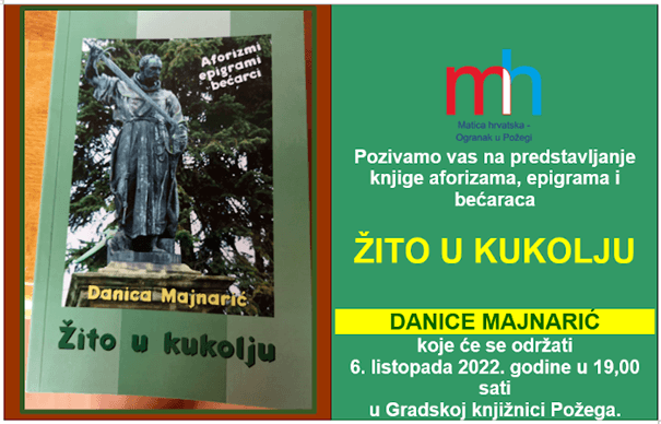 Predstavljena knjiga aforizama, bećaraca i epigrama Danice Majnarić