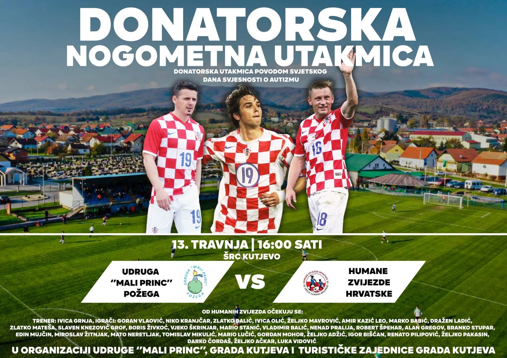 Donatorska nogometna utakmica nam se bliži: U Kutjevo dolaze Dalić, Kranjčar, Olić, Vlaović i druge legende