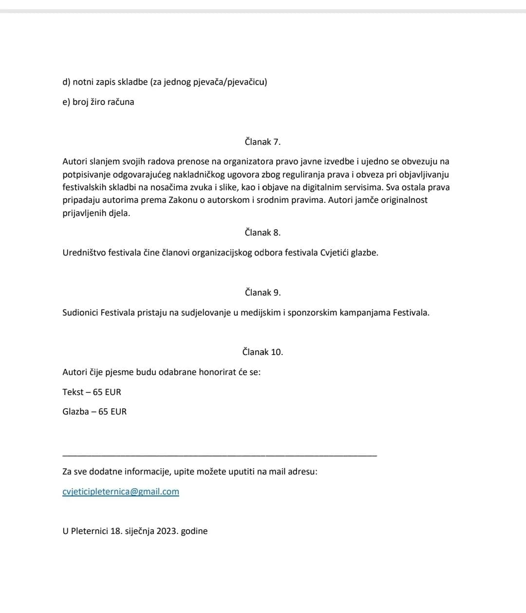 Audicija za Cvjetiće glazbe je 12. veljače, a priredba sredinom lipnja