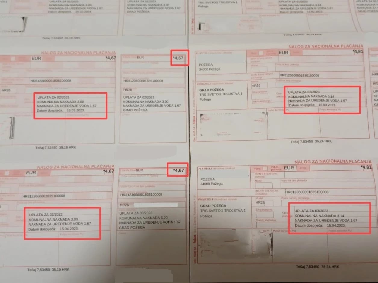 Grad poslao duple uplatnice za komunalnu naknadu i naknadu za uređenje voda: Za sve je kriv euro