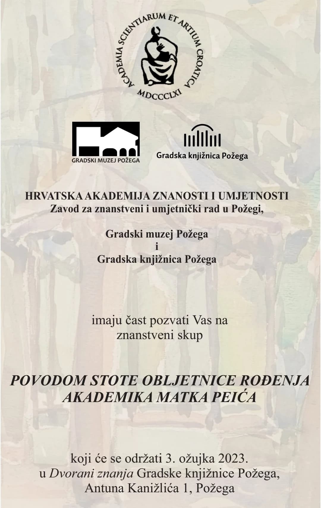 ZNANSTVENI SKUP U POŽEGI: Niz stručnih predavanja o akademiku Matku Peiću
