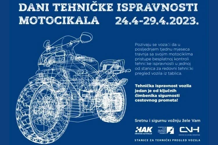 Dani tehničke ispravnosti motocikala od 24. do 29. travnja: Besplatni pregled u ovlaštenim stanicama