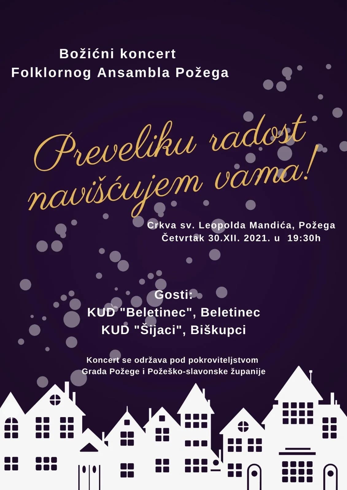 Folklorni ansambl Požega priređuje ovog četvrtka Božićni koncert sa svojim gostima