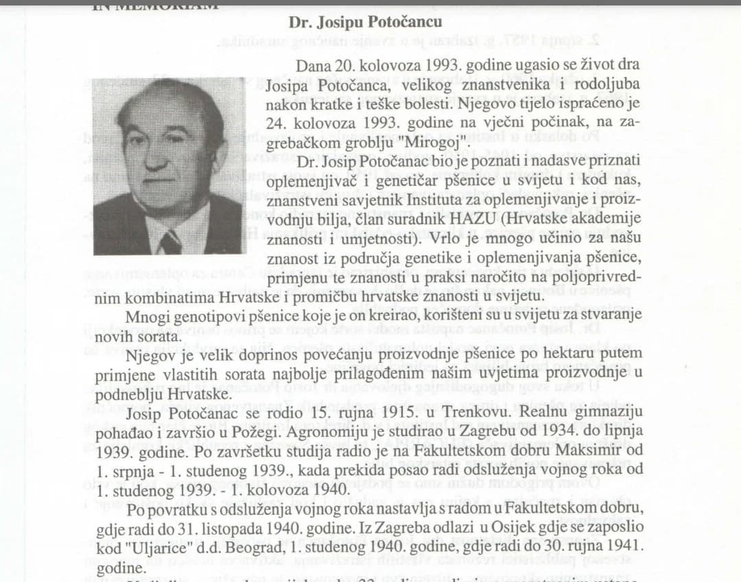 Zaslužuje li znanstvenik dr. Josip Potočanac da ulica u rodnom mu Trenkovu, te Velikoj i Požegi nosi njegovo ime?