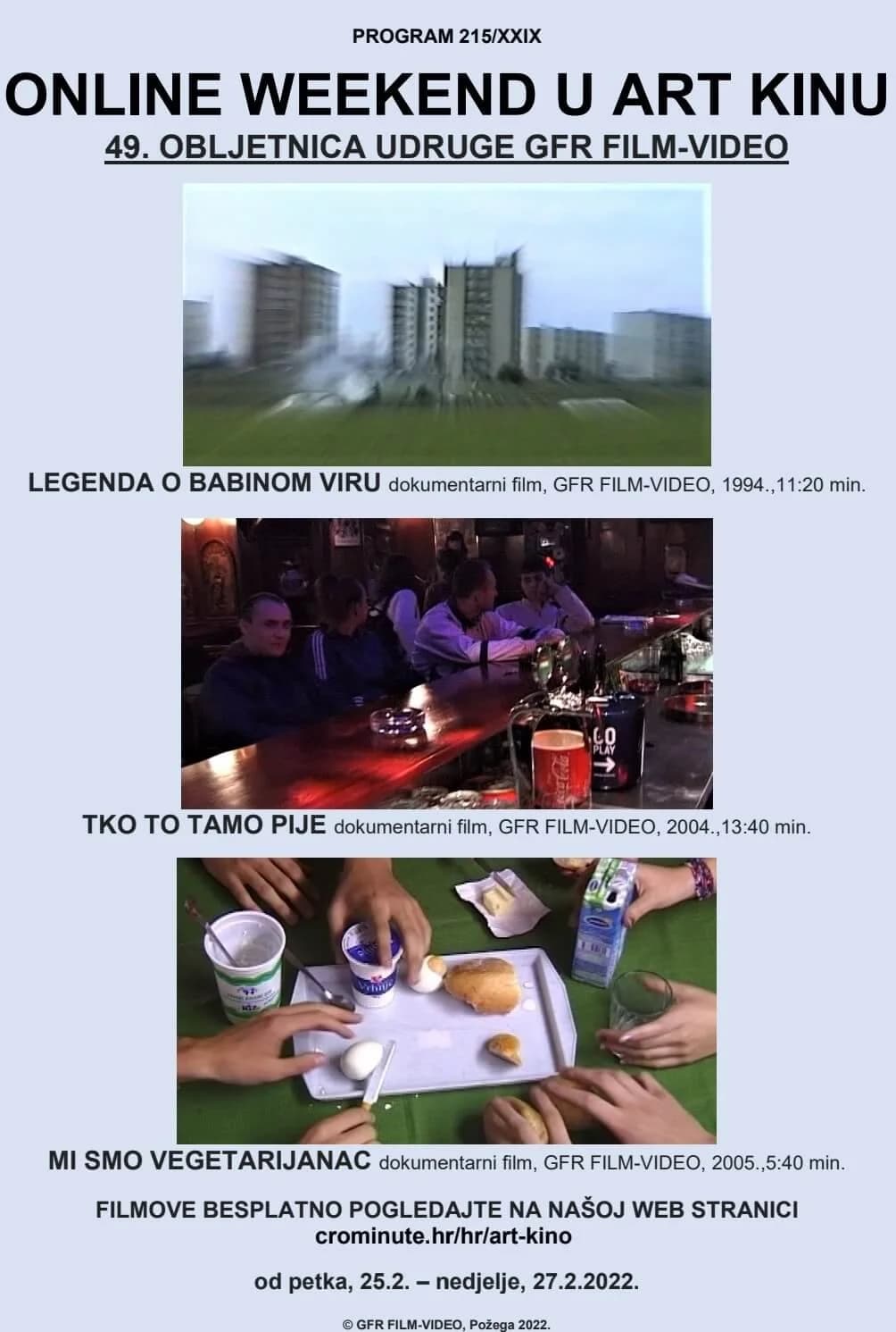Tri domaća dokumentarca među kojima je i onaj o Babinom Viru