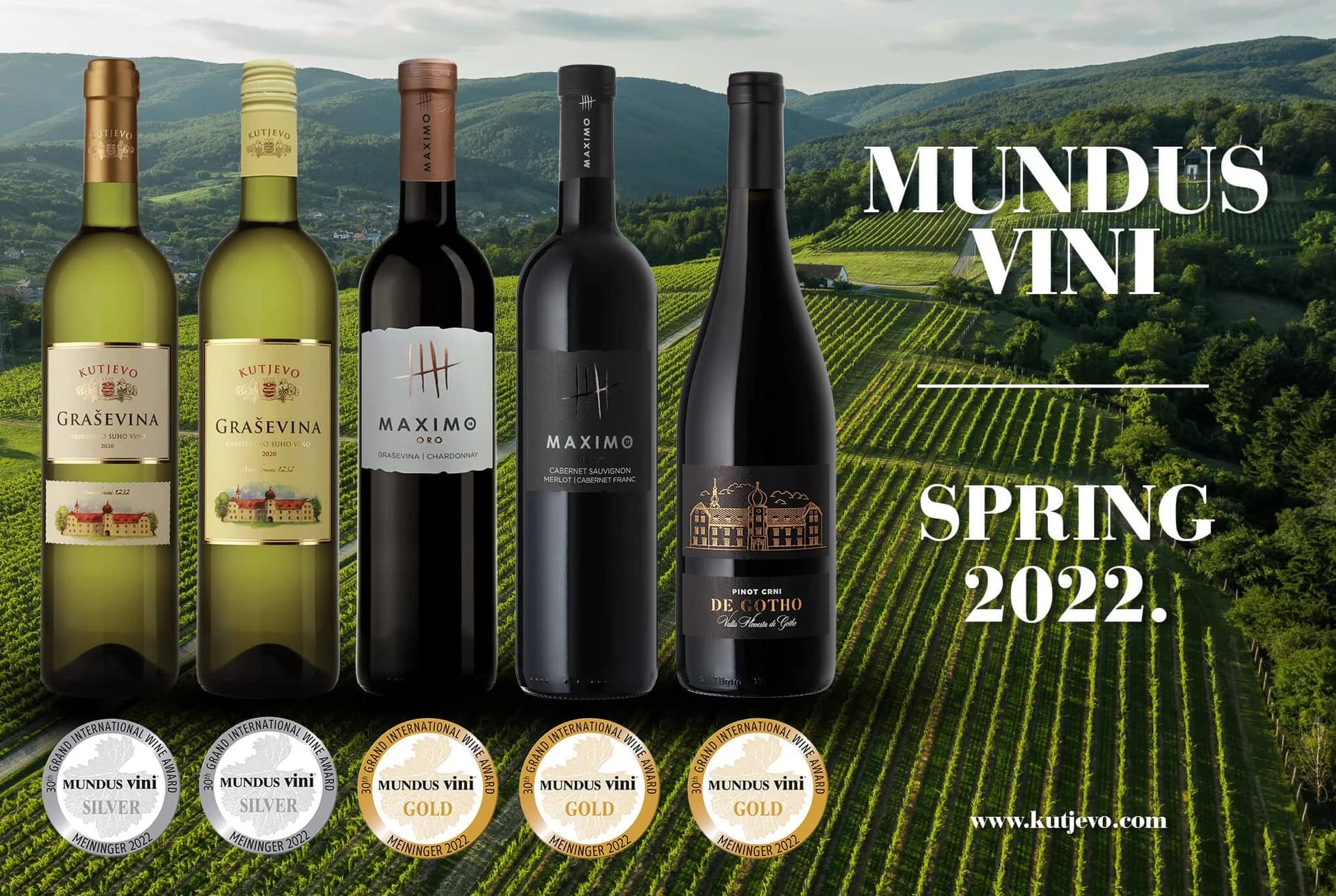 Izuzetna priznanja za premium vina vinarije KUTJEVO na Mundus Vini Spring Tasting 2022. ocjenjivanju