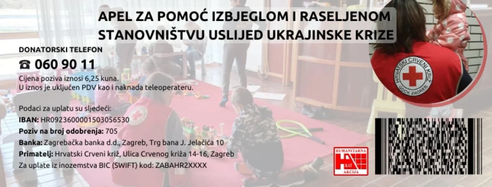 Apel Hrvatskog Crvenog križa za prikupljanje humanitarne pomoći osobama iz Ukrajine