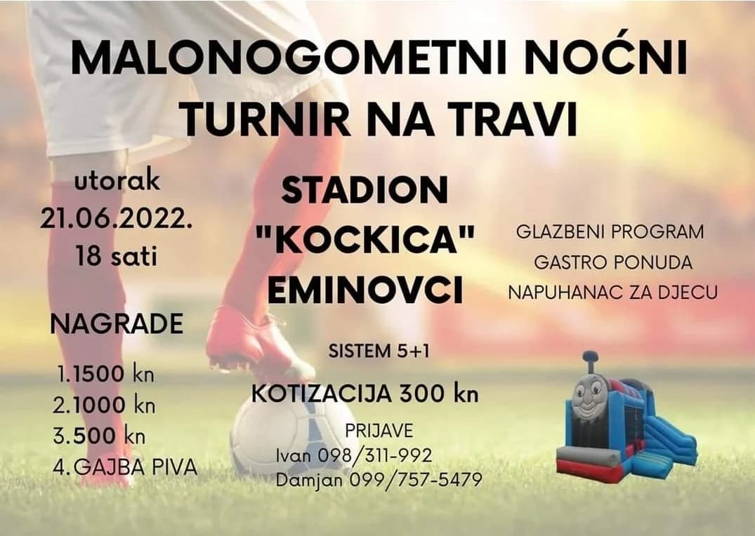 Noćni malonogometni turnir večeras u Eminovcima uz bogat i sadržajan prateći program