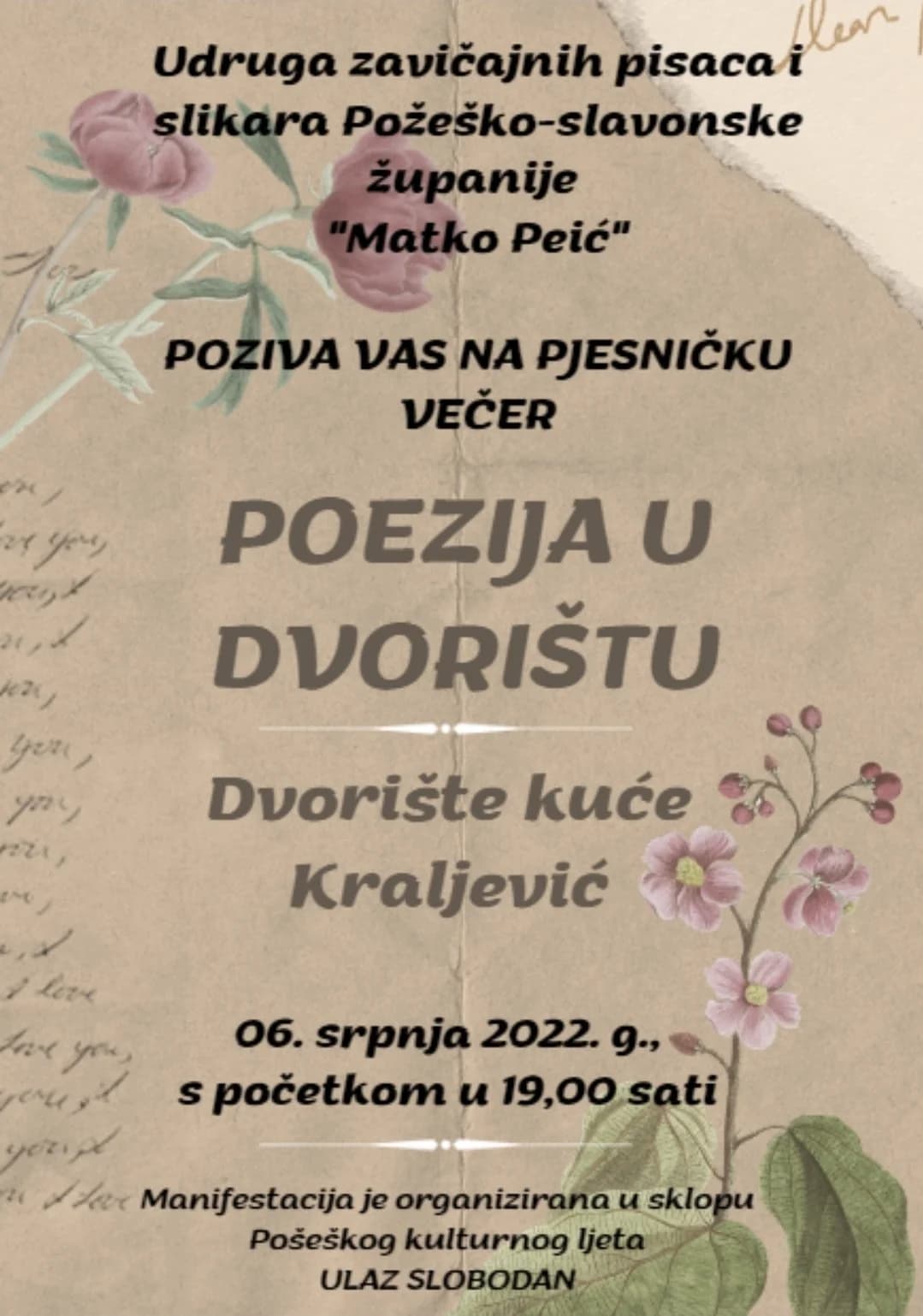 Pjesnici čitaju svoje stihove i to u dvorištu!