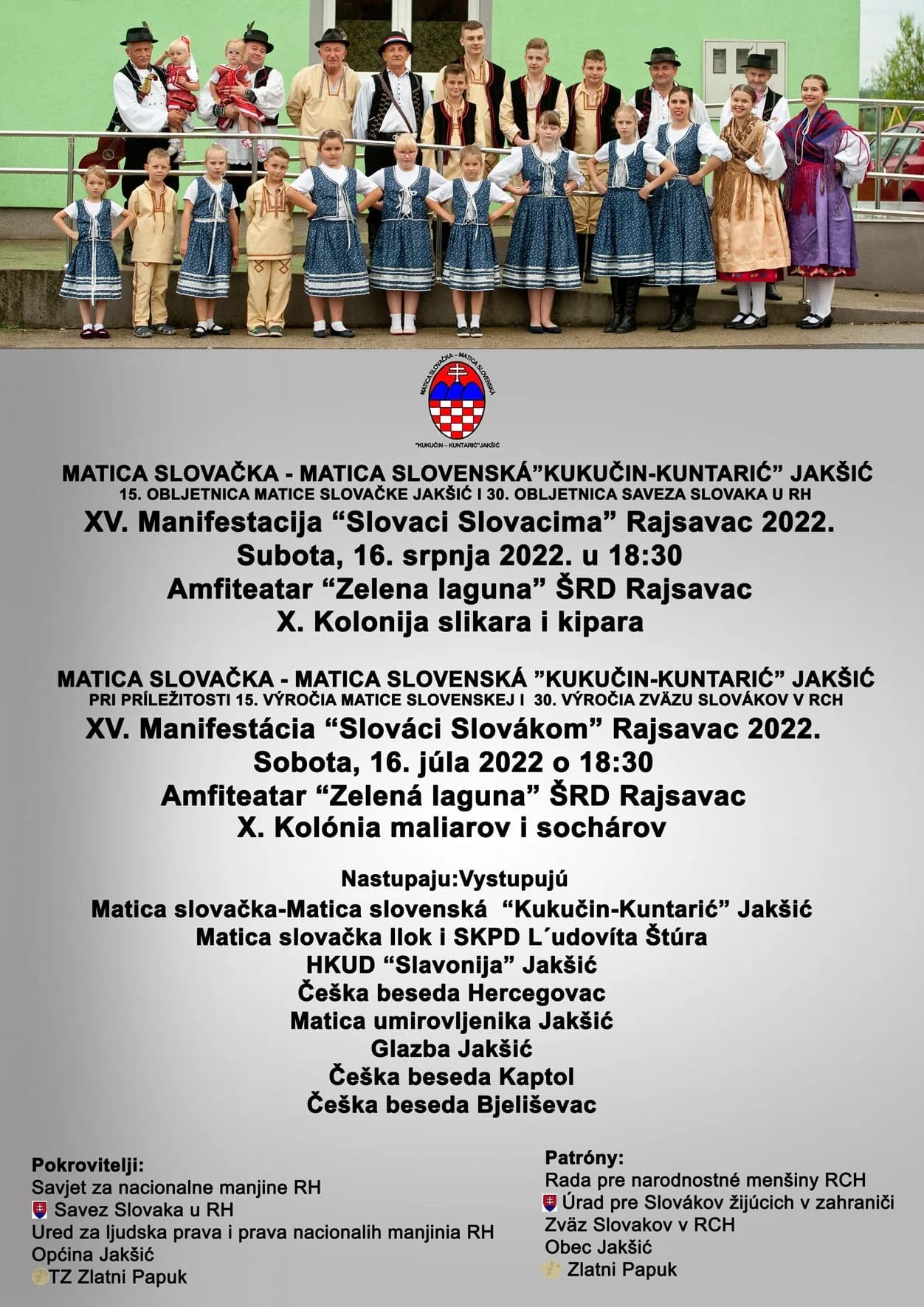 Jakšićki Slovaci okupljaju ove subote zemljake i prijatelje koji će prikazati svoje nošnje i običaje