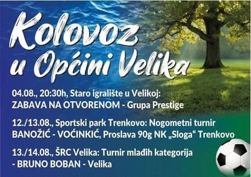 Kolovoz u općini Velika ispunjen sportskim, zabavnim i gastro manifestacijama