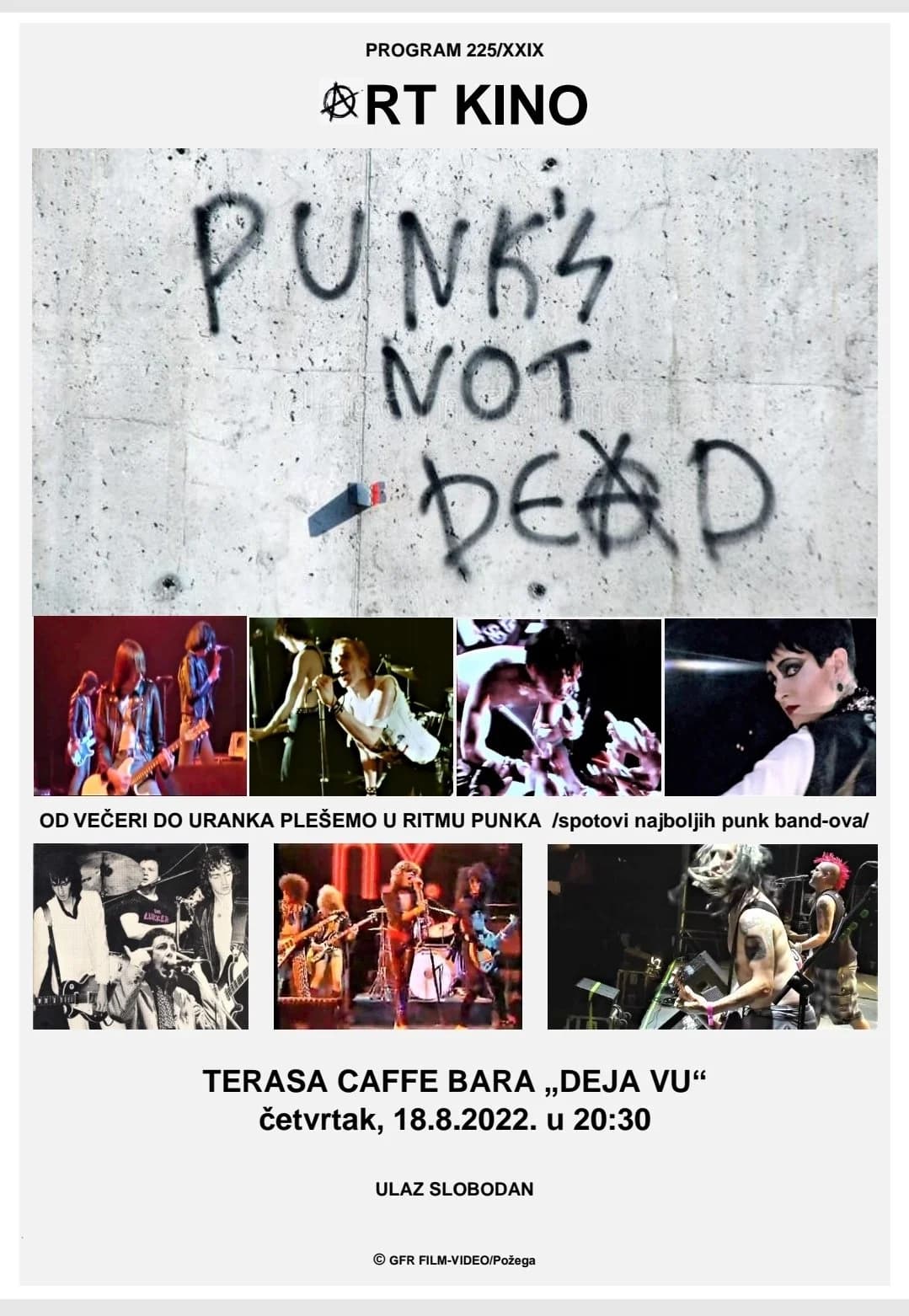 Projekcije video spotova svjetske punk glazbe