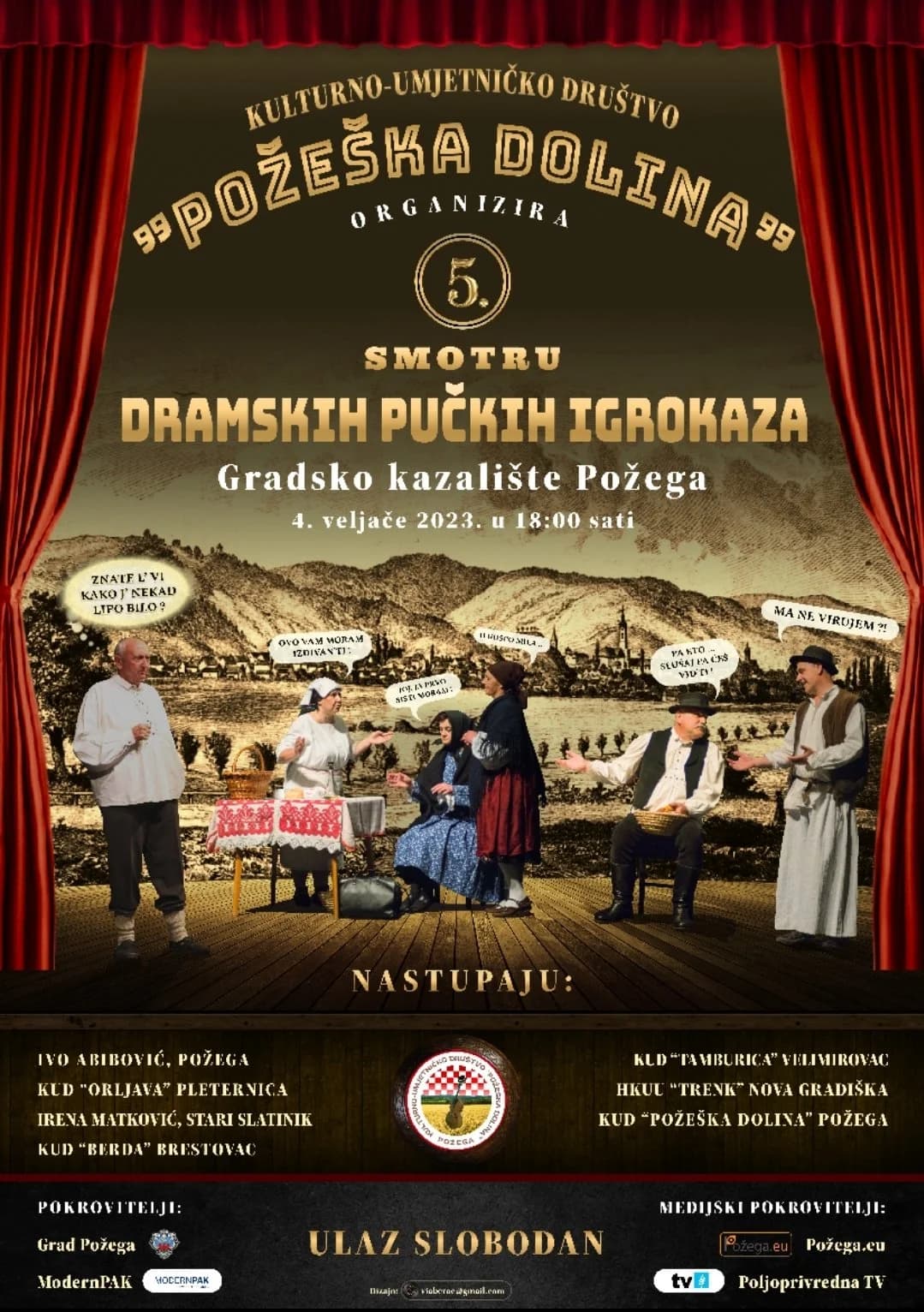 Pučki igrokazi ove subote pred posjetiteljima – ulaz je slobodan