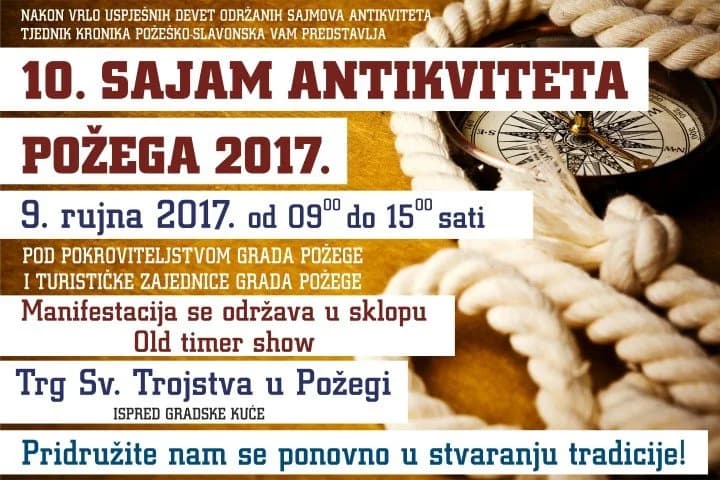 10. Sajam antikviteta u Požegi i Oldtimer show zajedno na požeškom trgu
