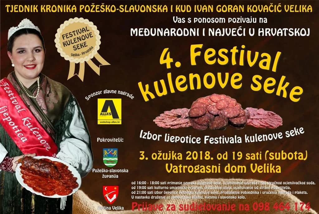 Poziv svim proizvođačima kulenove seke da donesu svoje uzorke na ocjenjivanje kvalitete