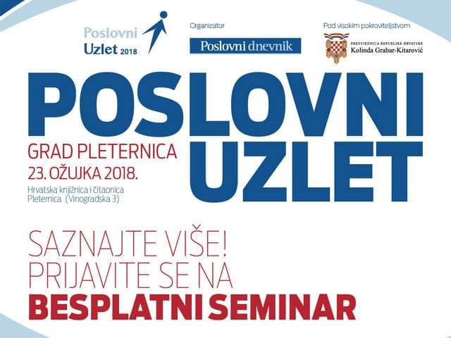 POSLOVNI UZLET GRADA PLETERNICE: Grad koji ulaže u svoje poduzetnike i obrtnike