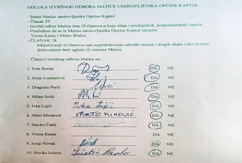ČISTKA U MATICI UMIROVLJENIKA KAPTOL: Predsjednik Ivan Ronta razračunava se sa neistomišljenicima