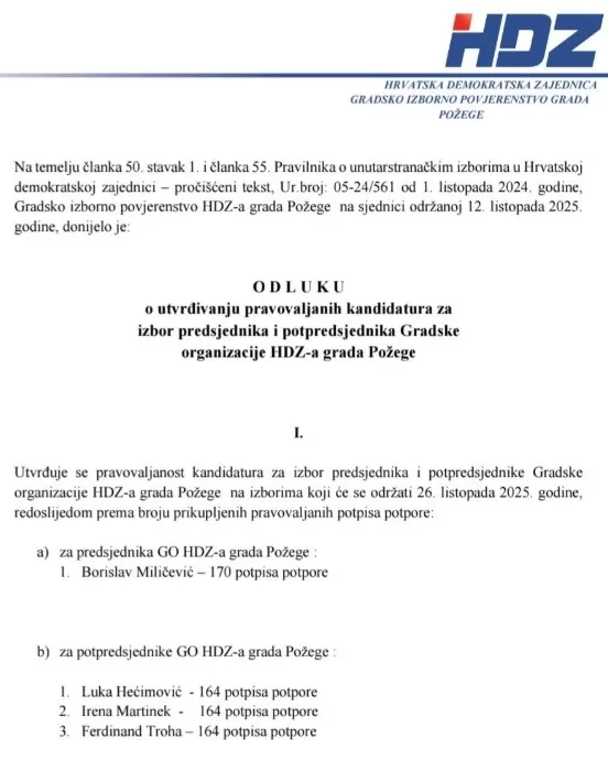 Požega.eu | Unutarstranački izbori u požeškom HDZ-u: Demokracija ili formalnost?