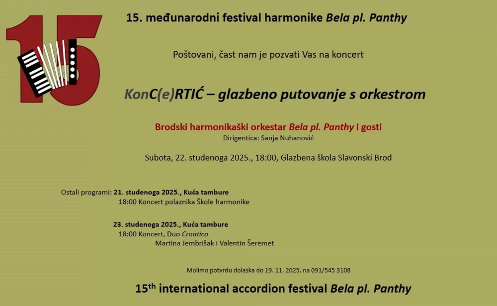 SB Online | Slavonski Brod ponovno domaćin harmonikaškog spektakla: danas počinje 15. međunarodni festival harmonike Bela pl. Panthy