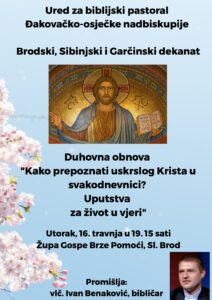 SB Online | NAJAVA: Uskrsna duhovna obnova u Sl. Brodu 