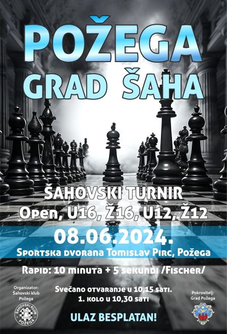 Požega.eu | U subotu 2. međunarodni rapid turnir „Požega, grad šaha“