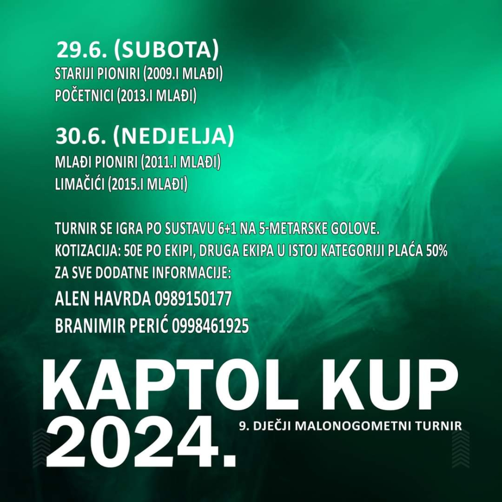 Požega.eu | (NAJAVA) Subota i nedjelja. 29. i 30.lipnja 2024. godine dječji malonogometni turnir u Kaptolu okupit će 55 ekipa: Ne propustite pogledati mlade nogometne zvijezde