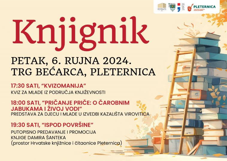 Požega.eu | (NAJAVA) ZADNJI OVOGODIŠNJI „KNJIGNIK“: Program za djecu i mlade na Trgu bećarca, za odrasle  promocija knjige Damira Šanteka