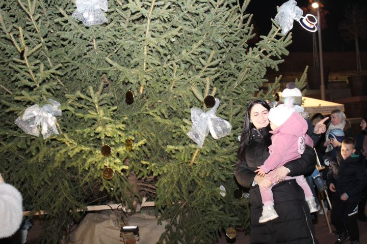 Zapaljena druga adventska svijeća, okićeno božićno drvce s  imenima Pleterničana i druženje u Bećarskom šoru