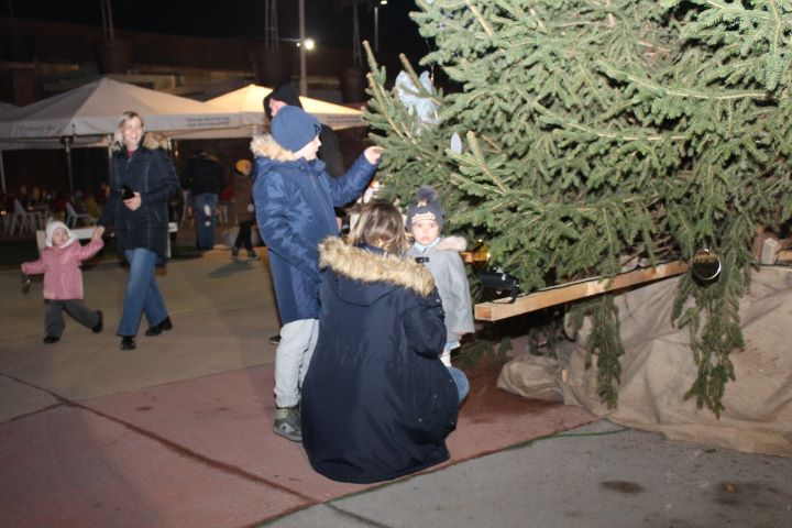 Zapaljena druga adventska svijeća, okićeno božićno drvce s  imenima Pleterničana i druženje u Bećarskom šoru