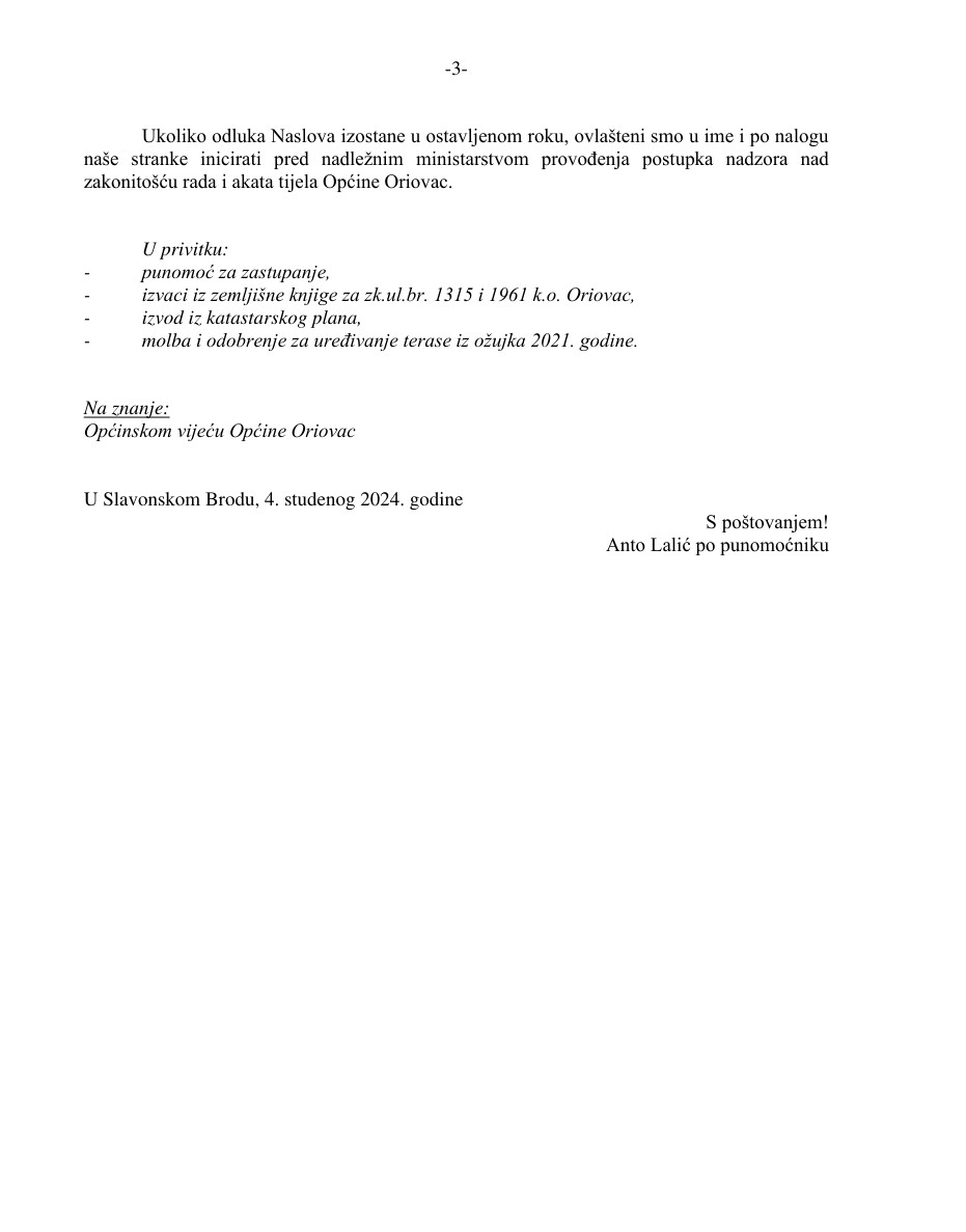 Nepotizam u Oriovcu: Kako je načelnik dodijelio javnu površinu svom nećaku?