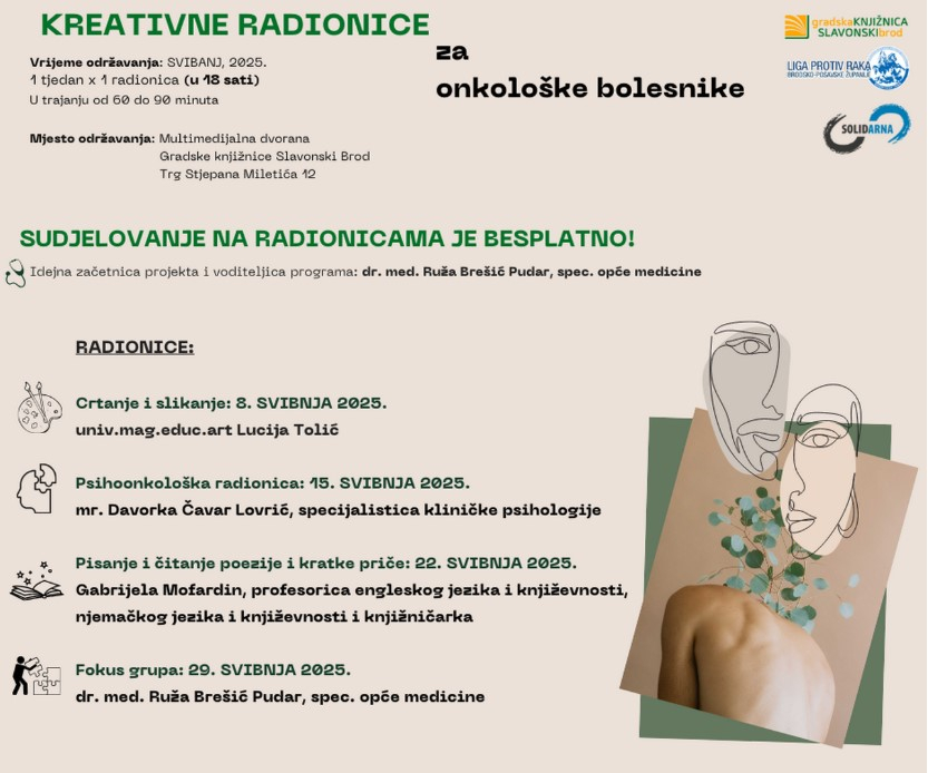 SB Online | Besplatne kreativne radionice za onkološke bolesnike u Gradskoj knjižnici