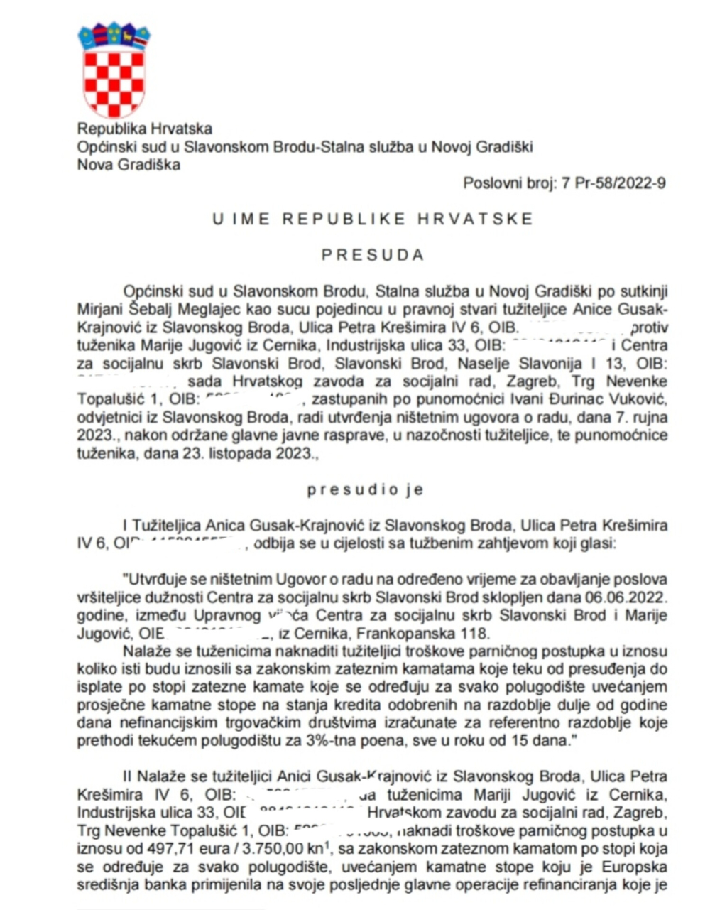 Sjećate se Anice Gusak Krajnović? Nije odustala, izgubila je sud