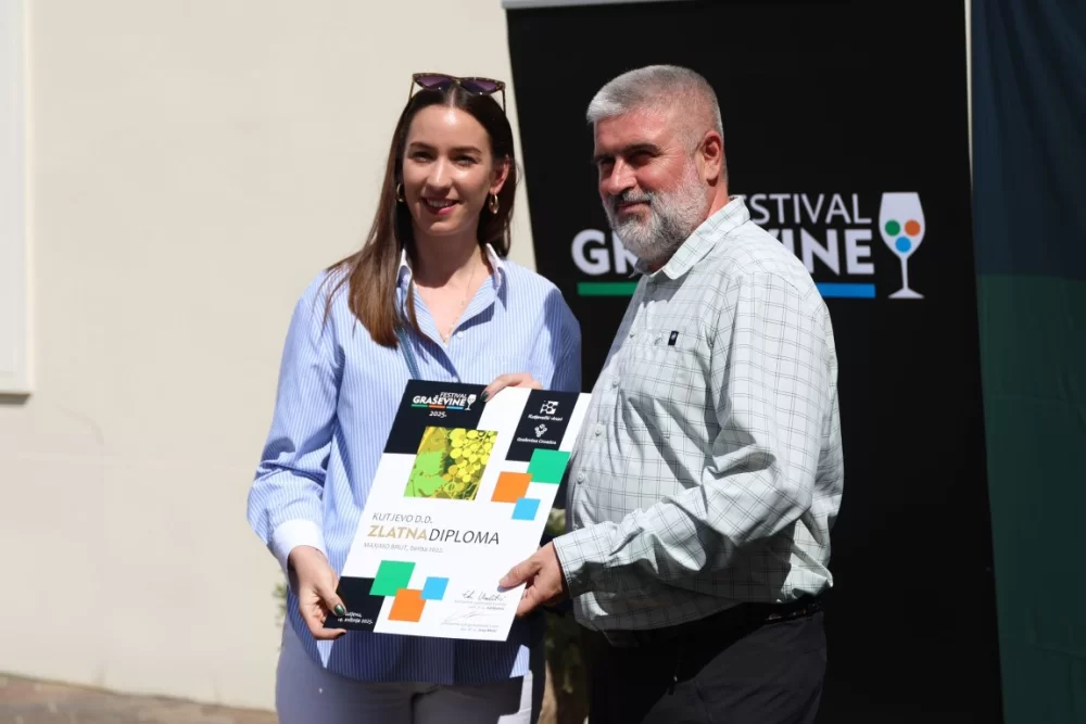 Dodijeljena šampionska priznanja za vrhunska vina u sklopu Festivala graševine 2025.: Šampion berbe 2024. za suha vina – Kutjevo d.d. 