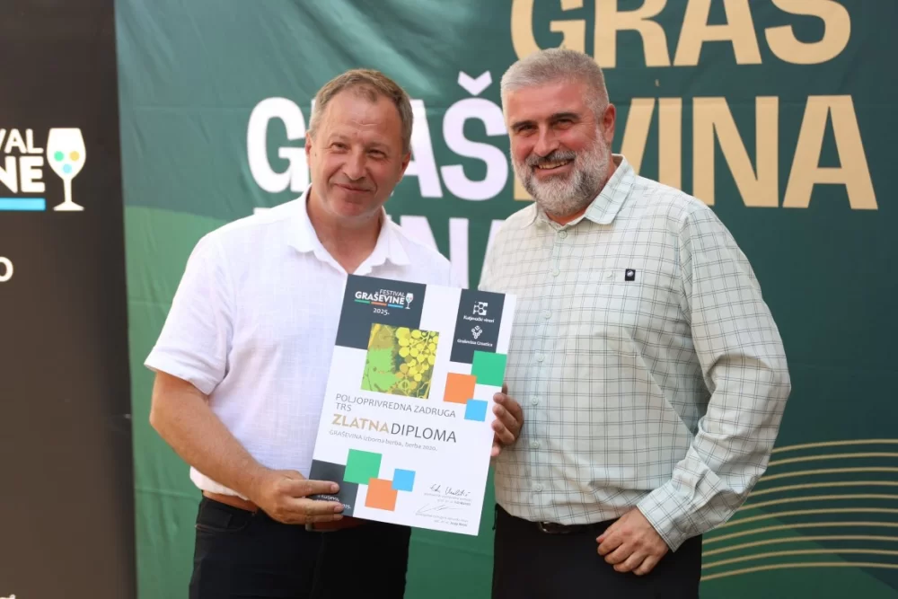 Dodijeljena šampionska priznanja za vrhunska vina u sklopu Festivala graševine 2025.: Šampion berbe 2024. za suha vina – Kutjevo d.d. 