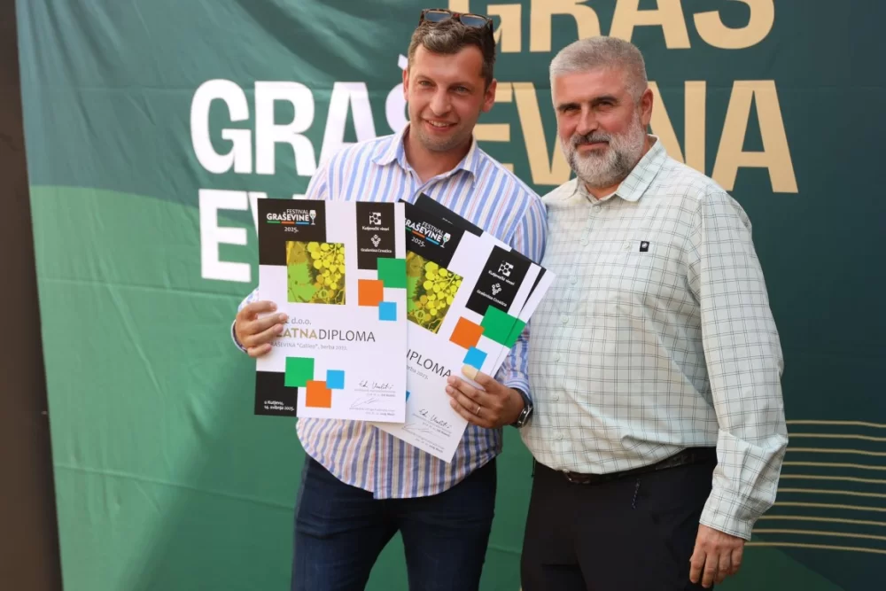 Dodijeljena šampionska priznanja za vrhunska vina u sklopu Festivala graševine 2025.: Šampion berbe 2024. za suha vina – Kutjevo d.d. 