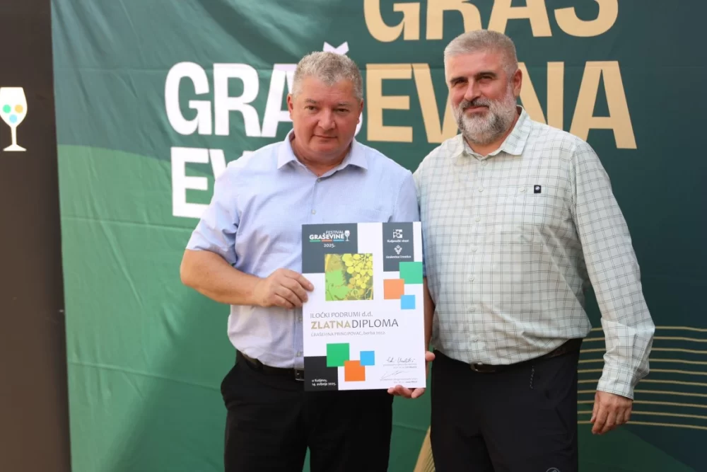 Dodijeljena šampionska priznanja za vrhunska vina u sklopu Festivala graševine 2025.: Šampion berbe 2024. za suha vina – Kutjevo d.d. 
