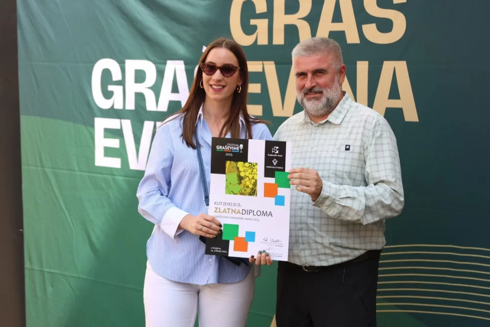 Dodijeljena šampionska priznanja za vrhunska vina u sklopu Festivala graševine 2025.: Šampion berbe 2024. za suha vina – Kutjevo d.d. 