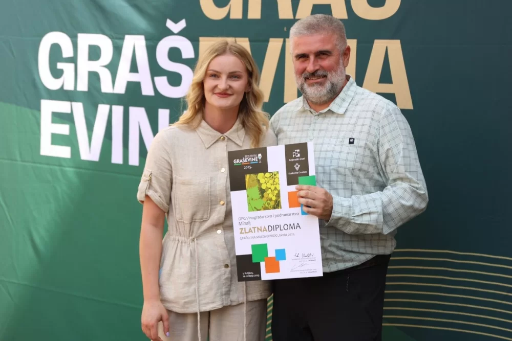 Dodijeljena šampionska priznanja za vrhunska vina u sklopu Festivala graševine 2025.: Šampion berbe 2024. za suha vina – Kutjevo d.d. 