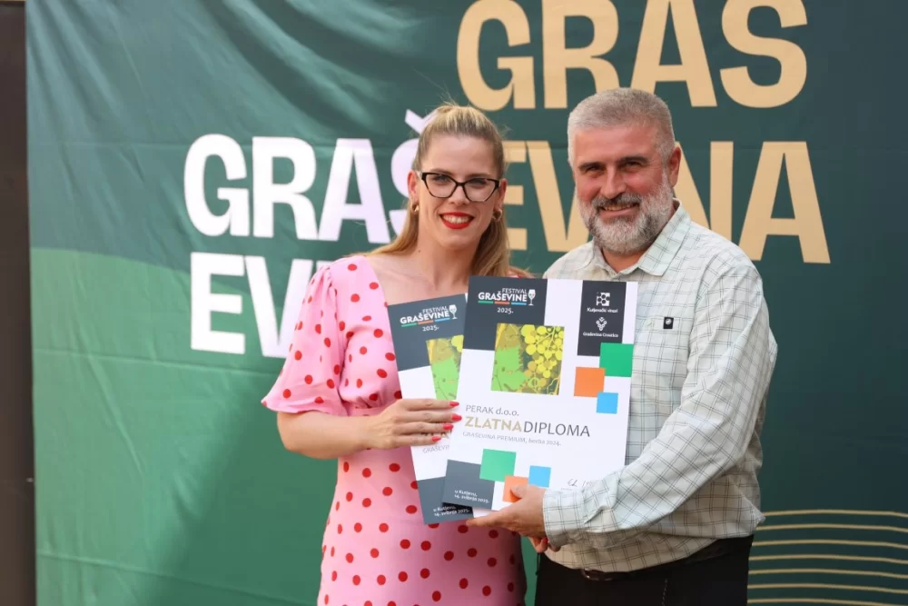 Dodijeljena šampionska priznanja za vrhunska vina u sklopu Festivala graševine 2025.: Šampion berbe 2024. za suha vina – Kutjevo d.d. 