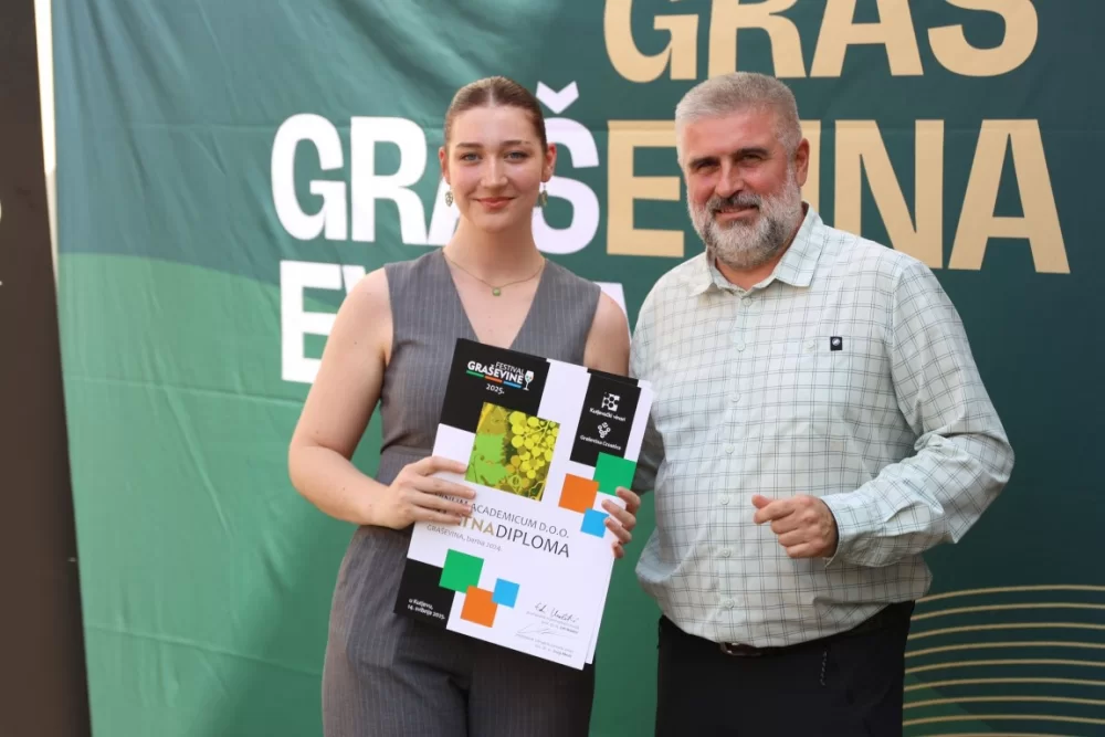 Dodijeljena šampionska priznanja za vrhunska vina u sklopu Festivala graševine 2025.: Šampion berbe 2024. za suha vina – Kutjevo d.d. 