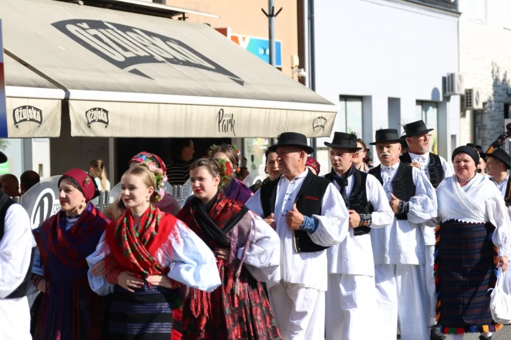 Povorka konjanika i konjskih zaprega ta članova kulturno-umjetničkih društava ulicama grada Pleternice