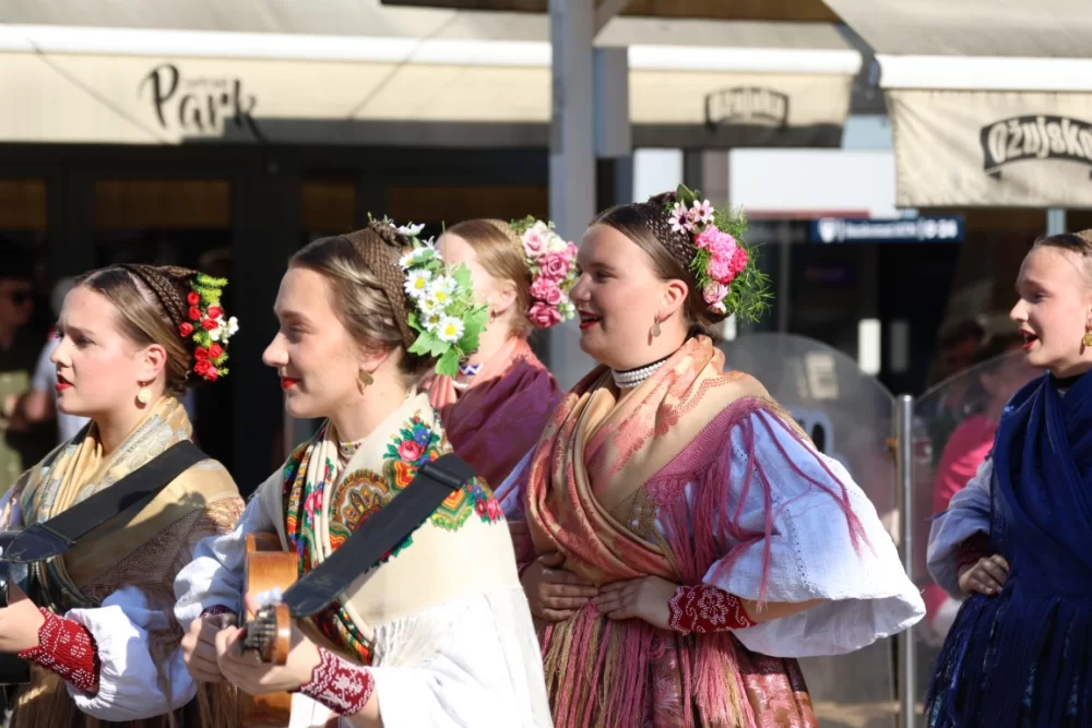 Povorka konjanika i konjskih zaprega ta članova kulturno-umjetničkih društava ulicama grada Pleternice