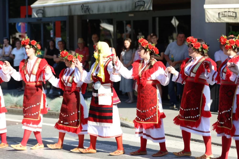 Povorka konjanika i konjskih zaprega ta članova kulturno-umjetničkih društava ulicama grada Pleternice