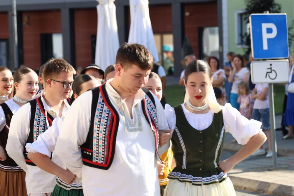 Povorka konjanika i konjskih zaprega ta članova kulturno-umjetničkih društava ulicama grada Pleternice
