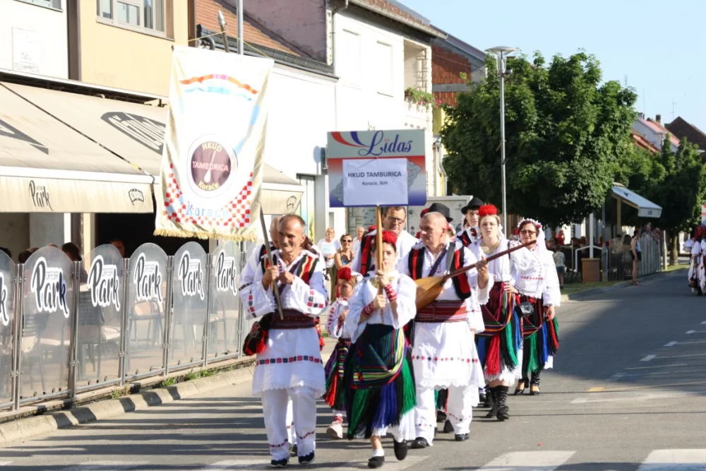 Povorka konjanika i konjskih zaprega ta članova kulturno-umjetničkih društava ulicama grada Pleternice