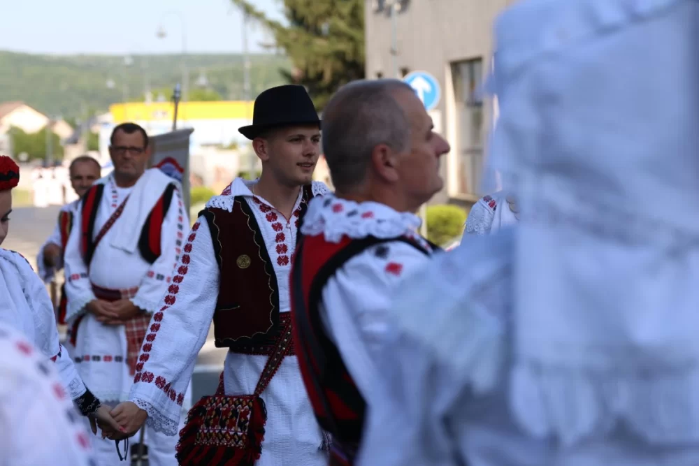 Povorka konjanika i konjskih zaprega ta članova kulturno-umjetničkih društava ulicama grada Pleternice