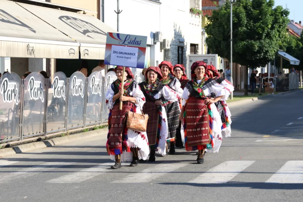 Povorka konjanika i konjskih zaprega ta članova kulturno-umjetničkih društava ulicama grada Pleternice