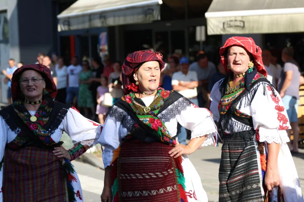 Povorka konjanika i konjskih zaprega ta članova kulturno-umjetničkih društava ulicama grada Pleternice