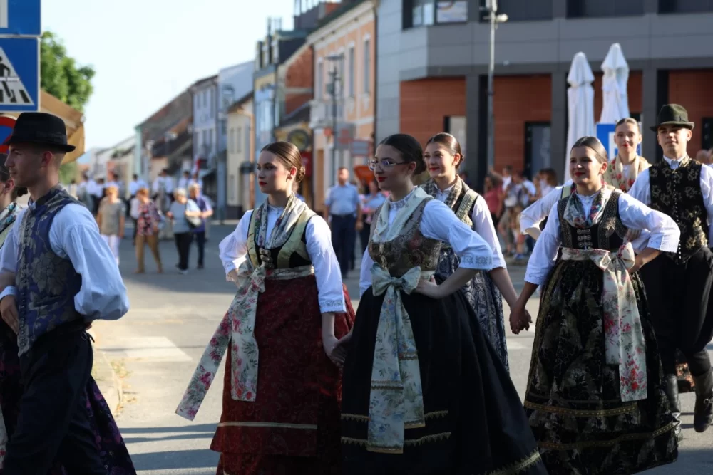 Povorka konjanika i konjskih zaprega ta članova kulturno-umjetničkih društava ulicama grada Pleternice